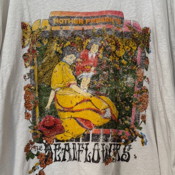 Mother Denim Mother Superior Big Deal Linen Cotton Deadflowers Tee Women Size L - Picture 2 of 12